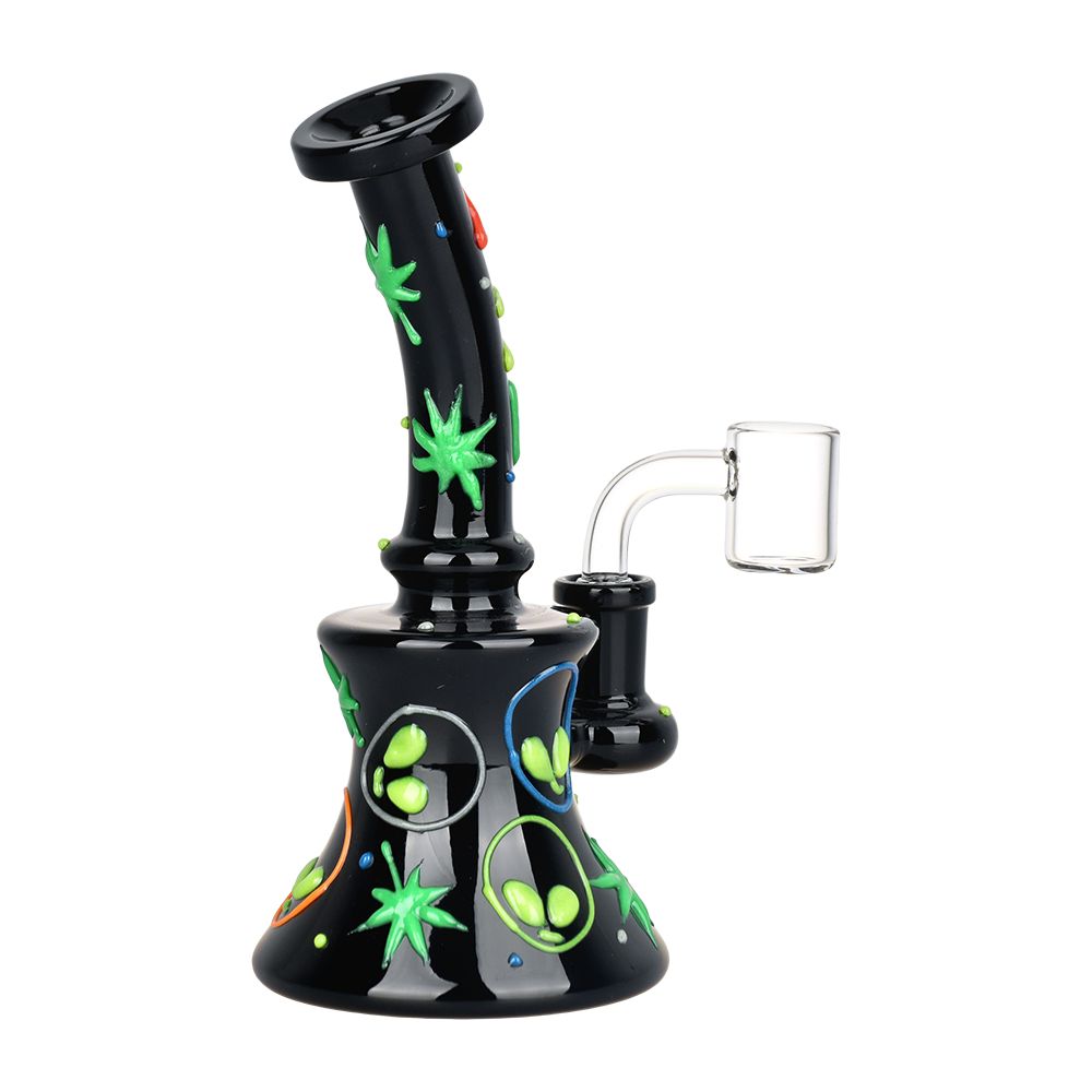 Alien 420 Glow In The Dark Glass Dab Rig - 6.5" / 14mm F