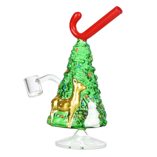 Christmas Tree w/ Candy Cane Glass Rig - 7.25" / 14mm F