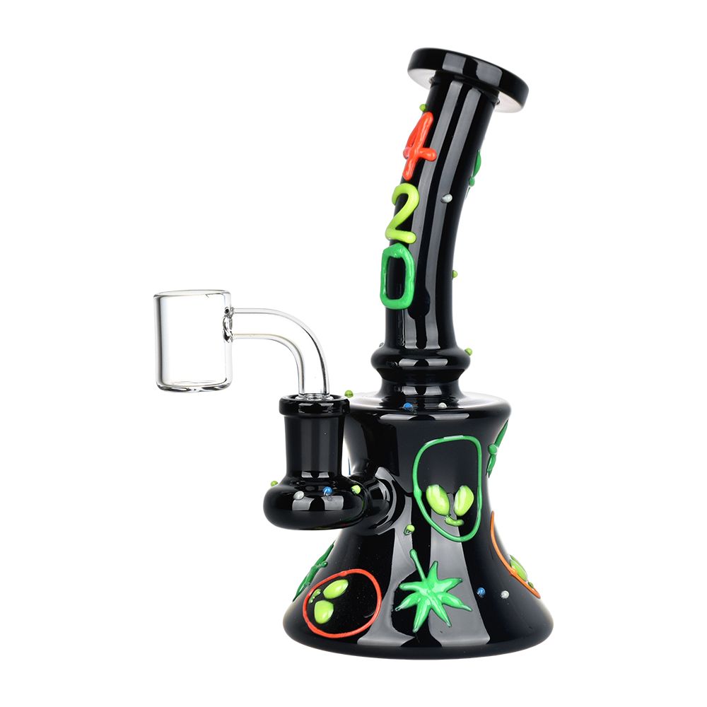 Alien 420 Glow In The Dark Glass Dab Rig - 6.5" / 14mm F