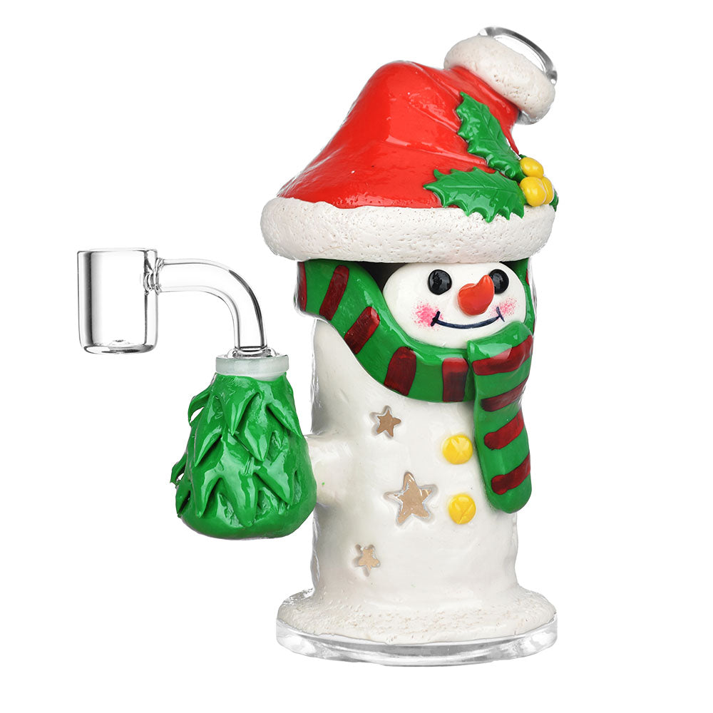 Snowman Glass Glow in the dark Dab Rig - 6.75" / 14mm F