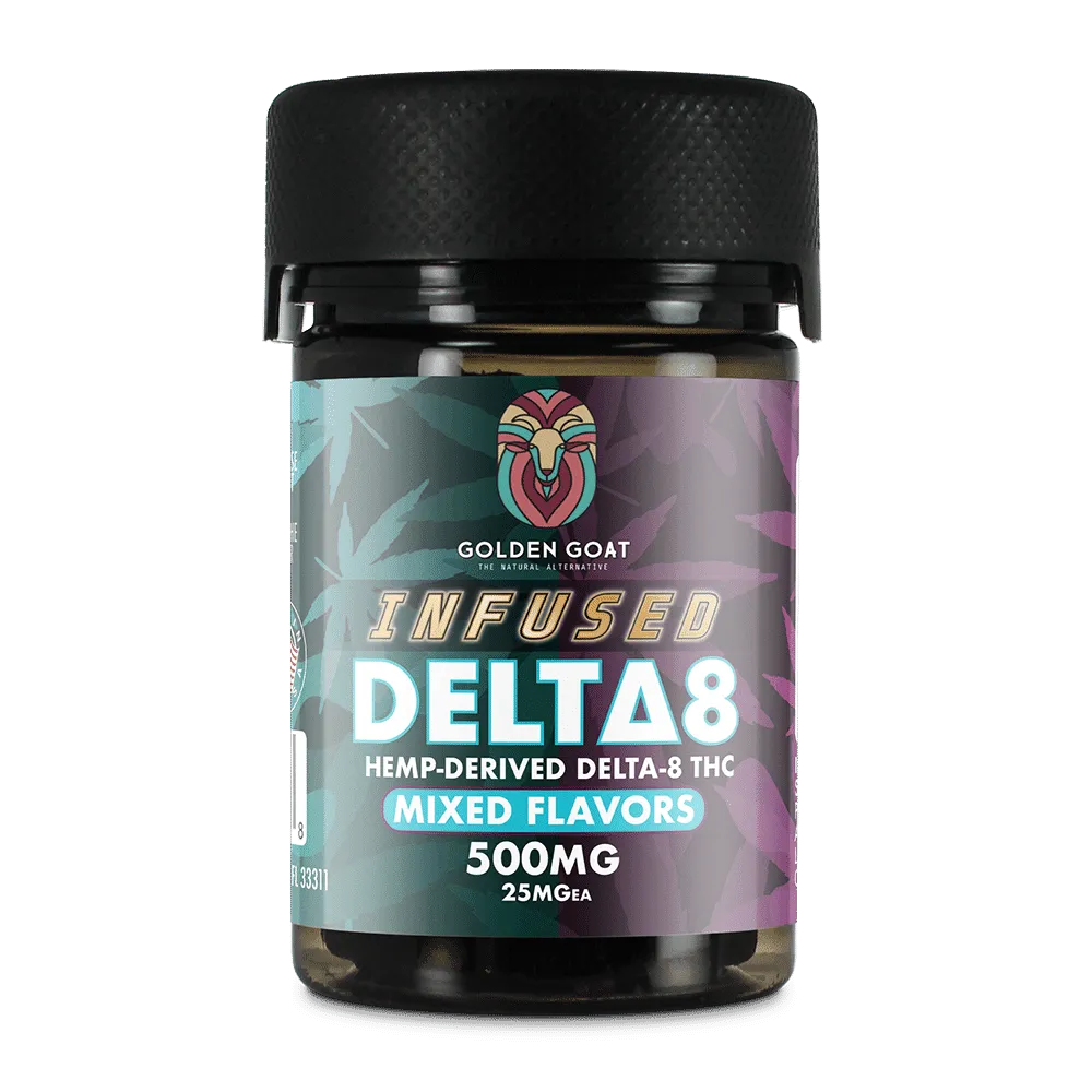 Infused Delta-8 Gummies, 500mg – Mixed Flavors, 20ct