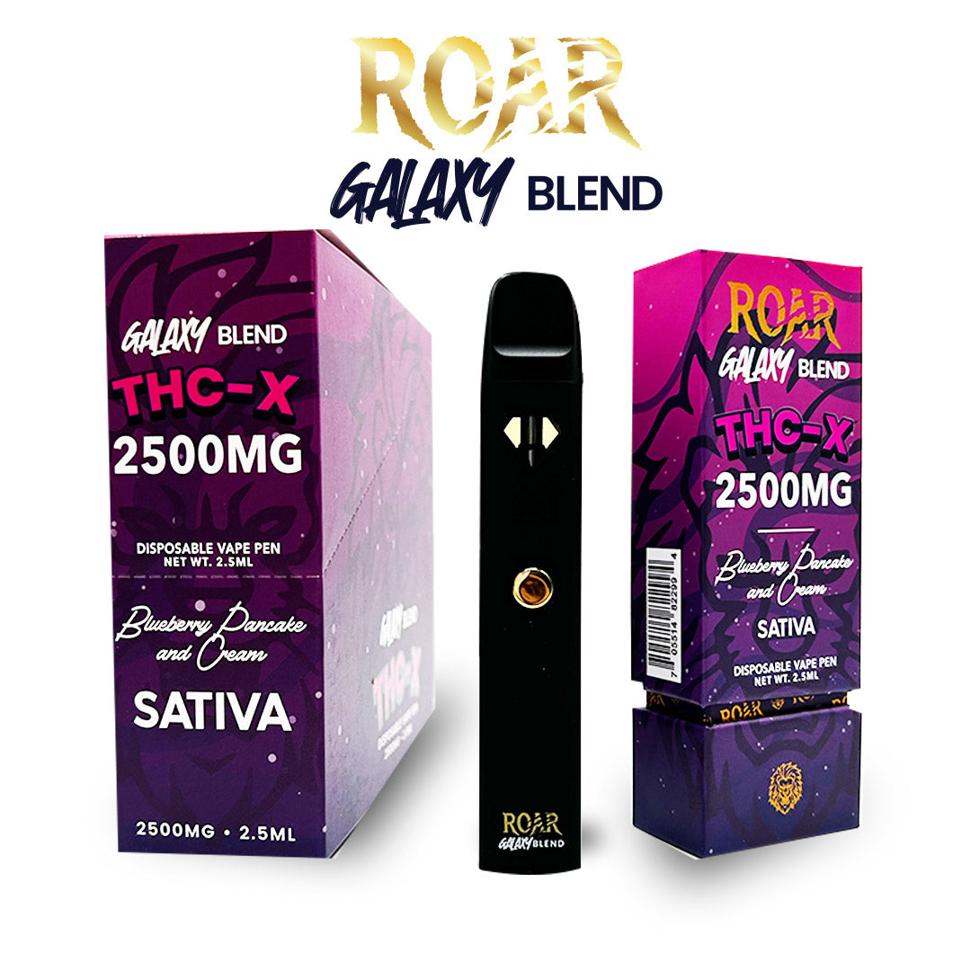 Roar Galaxy Blend THC-X Disposable Vape 2500MG - Blueberry Pancake & Cream (Sativa)