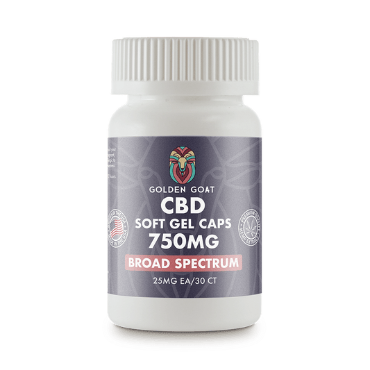 CBD Gel Capsules – Broad Spectrum – 750MG – 30ct