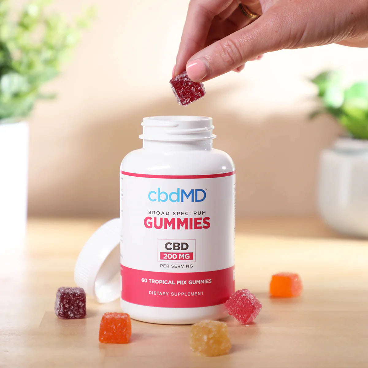 cbdMD Broad Spectrum CBD PM Sleep Gummies Raspberry - 750MG, 60ct