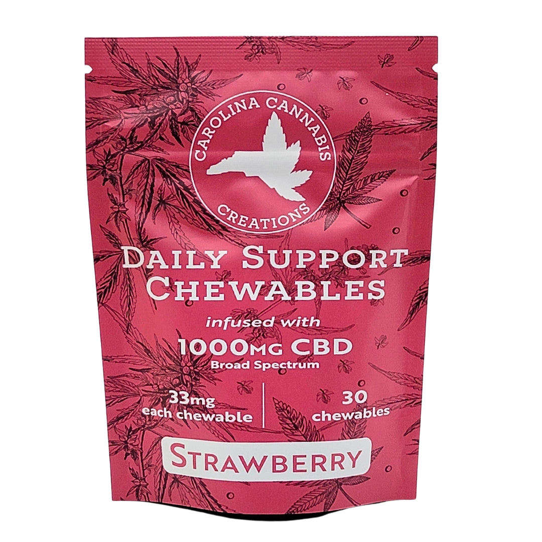 Carolina Cannabis Creations Daily Support Chewables | CBD | Strawberry 30ct