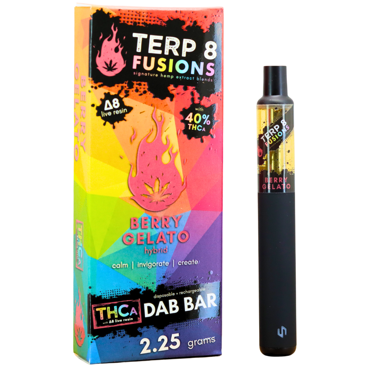 Berry Gelato 2.25g THCA + D8 Live Resin Disposable Dab Bar | Terp 8