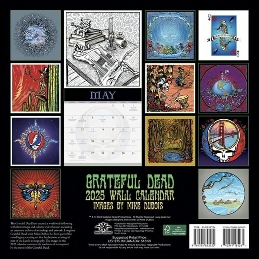 Grateful Dead 2025 Wall Calendar - 12" x 12"