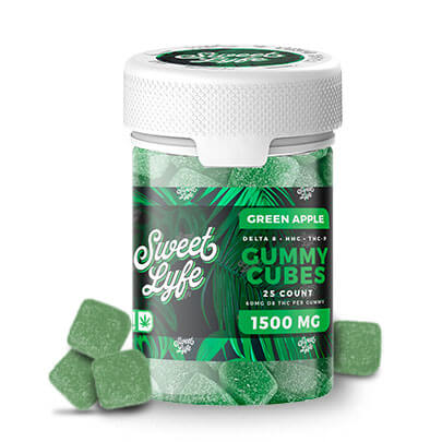 Vegan Gummies 1500MG D8+HHC+THCP - Bag - Green Apple