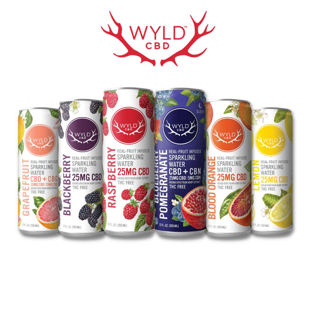 WYLD Real Fruit CBD Infused Sparkling Water 12oz (Multiple Flavors)