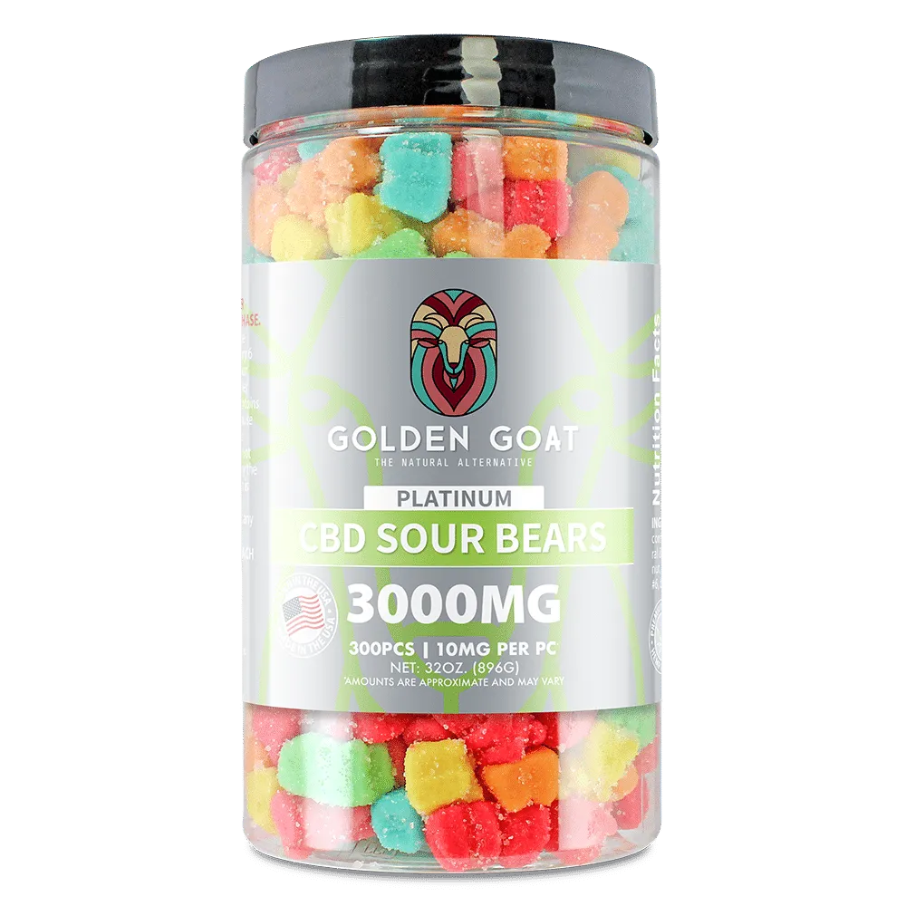 Platinum CBD Gummies 3000mg - Sour Bears