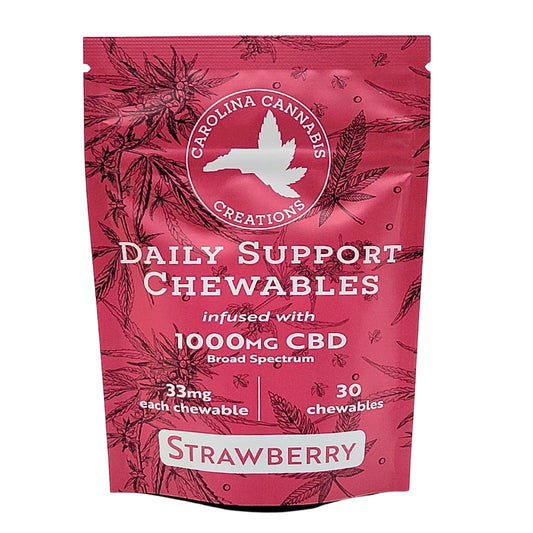 Daily Support Chewables | CBD | Strawberry 30ct bag | Carolina Cannabis Creations