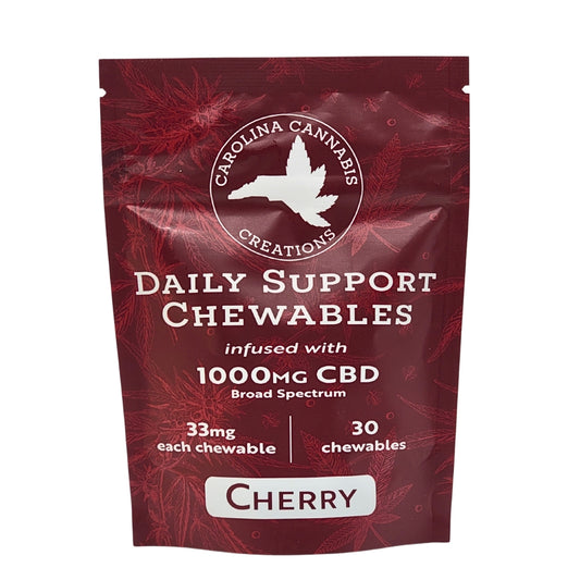 Daily Support Chewables | CBD | Cherry 30ct bag | Carolina Cannabis Creations