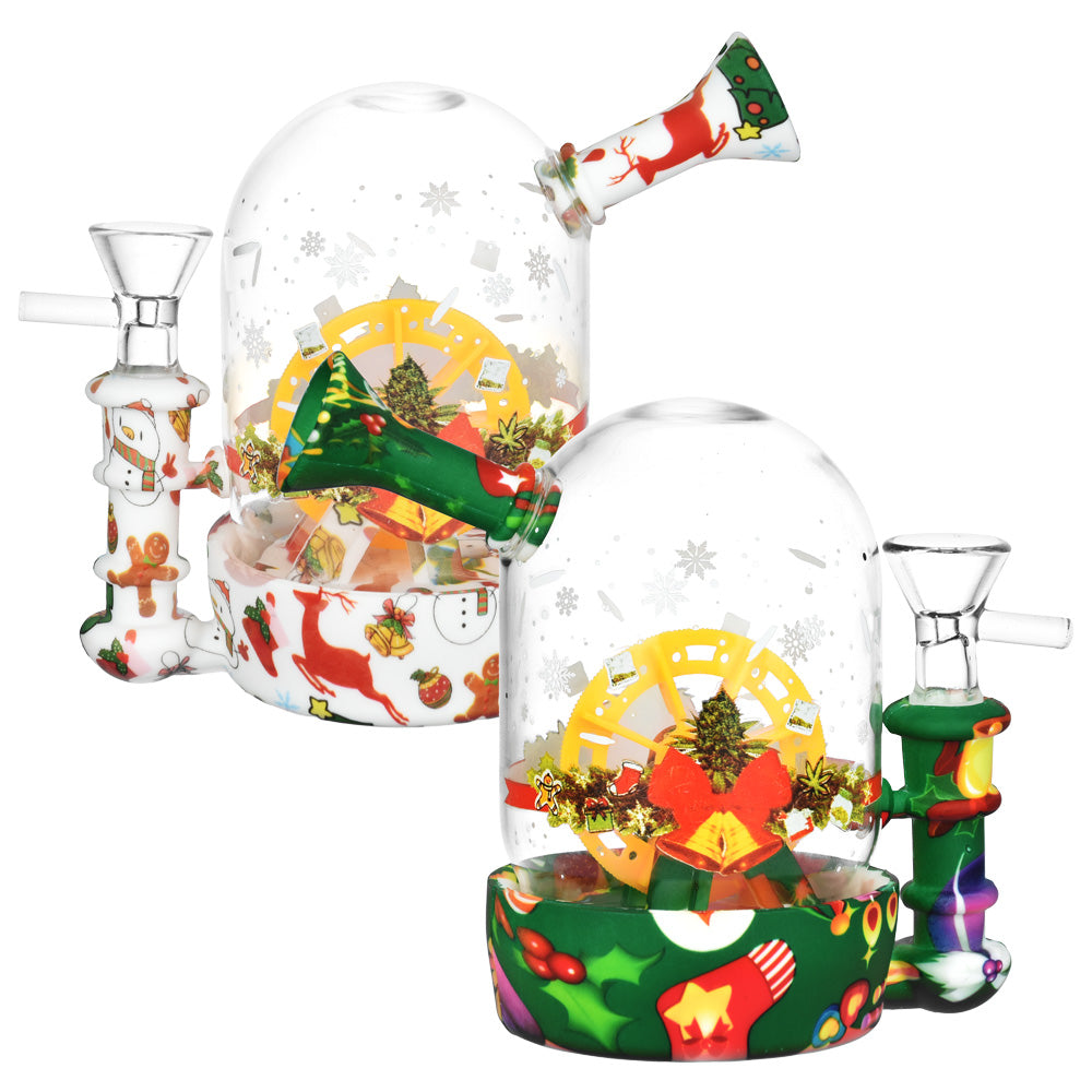 Christmas Waterwheel Bell Jar Water Pipe - 4.5" / 14mm F