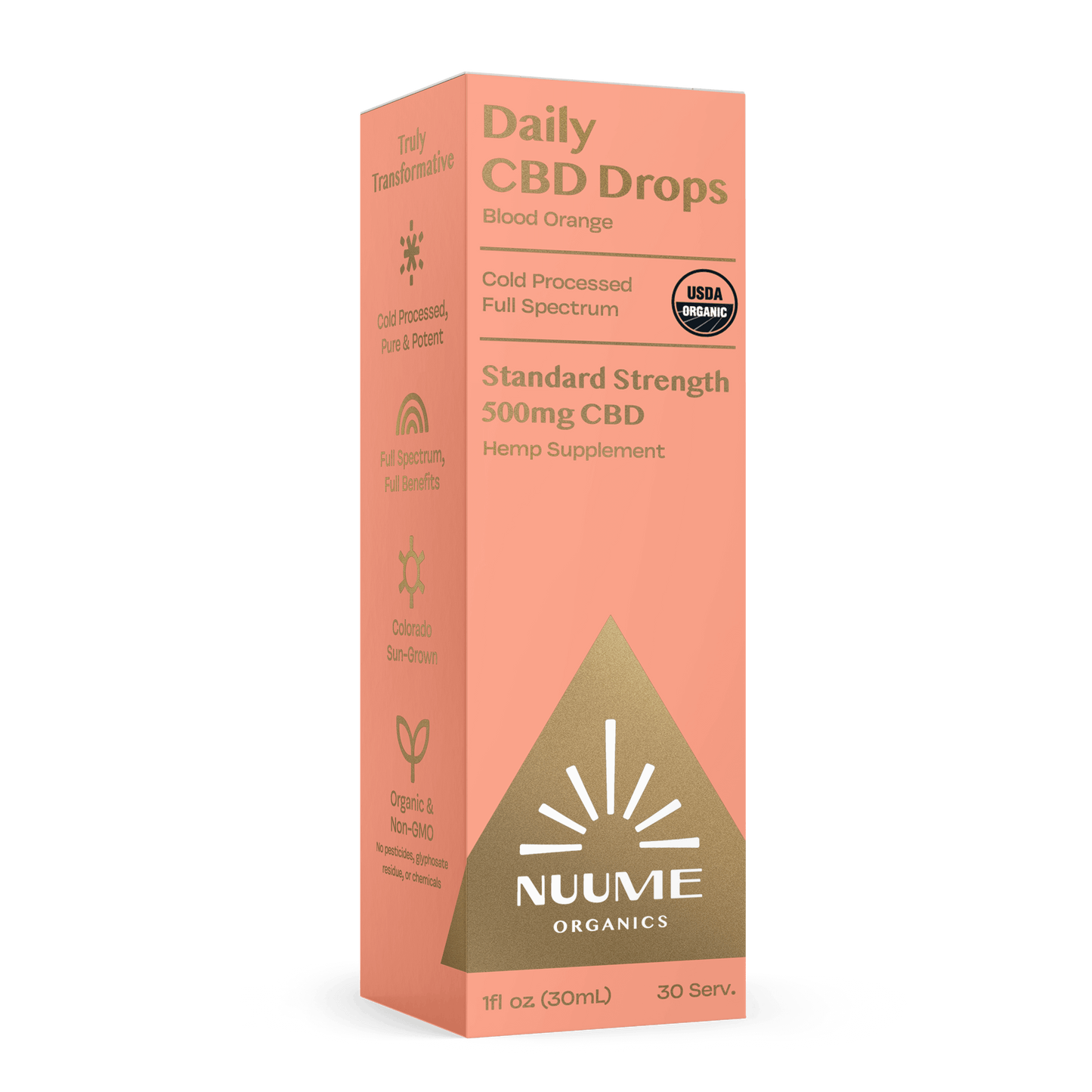 Organic Daily CBD Drops - Blood Orange 500mg Full Spectrum