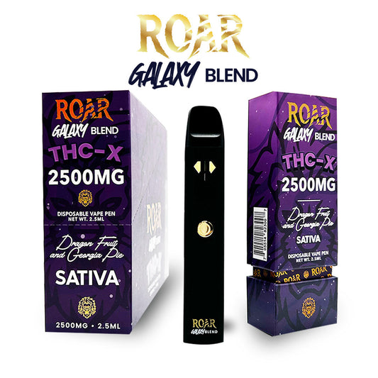 Roar Galaxy Blend THC-X Disposable Vape 2500MG - Dragon Fruit & Georgia Pie (Sativa)