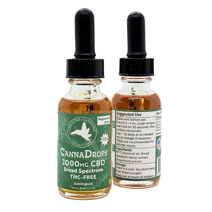 Broad Spectrum 2000mg CBD Oil | Peppermint | Carolina Cannabis Creations