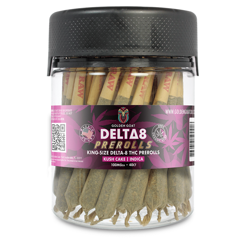 Delta 8 Doobies, King Size Jar, 50ct 100MG - Kush Cake