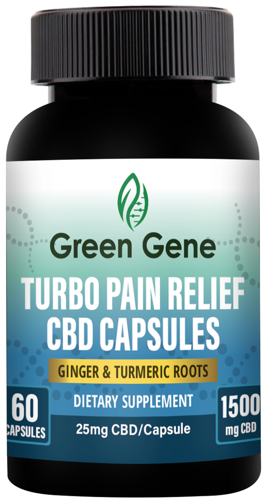 Turbo Pain Relief CBD Capsules W/ Ginger & Turmeric Roots (750MG-1500MG)