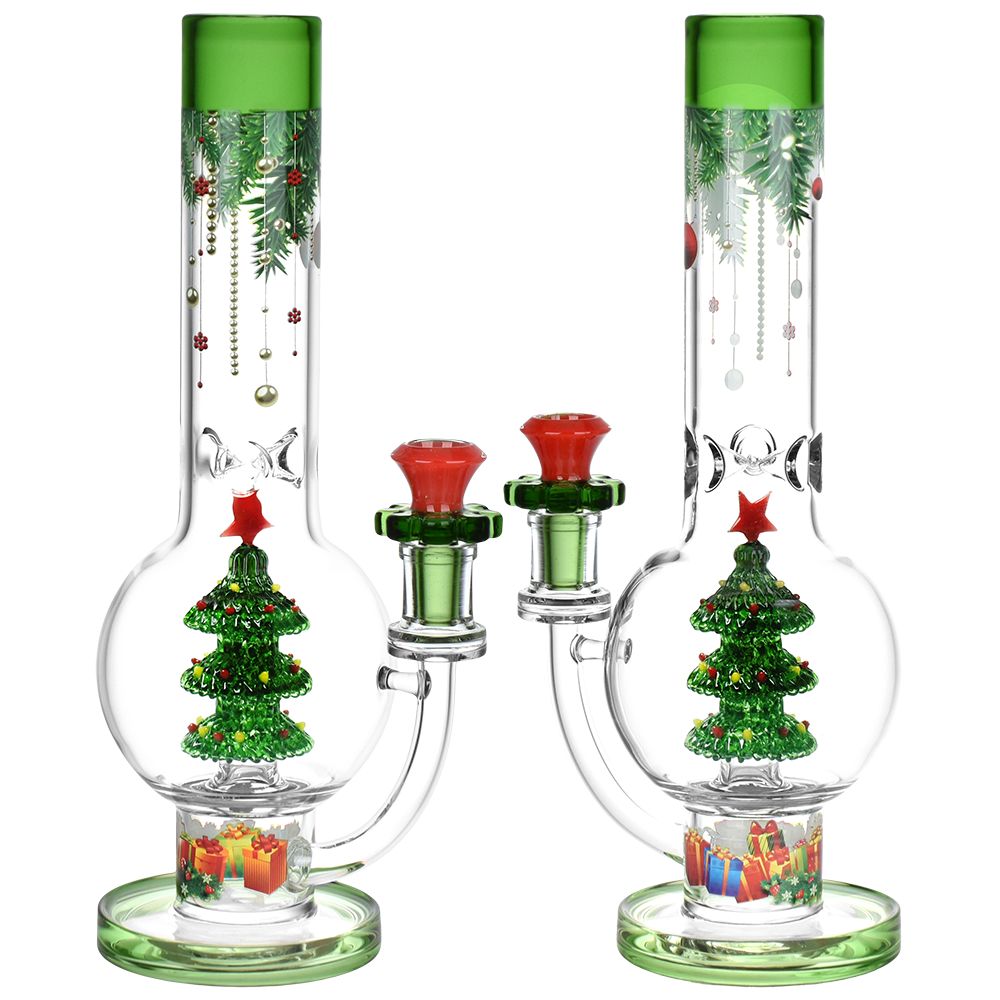 Christmas Cheer Glass Water Pipe - 11.75" / 14mm F