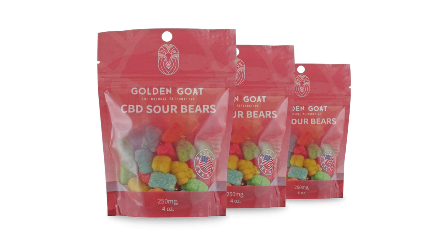 Potent CBD Infused 250MG Gummy Packs Bundles from Golden Goat